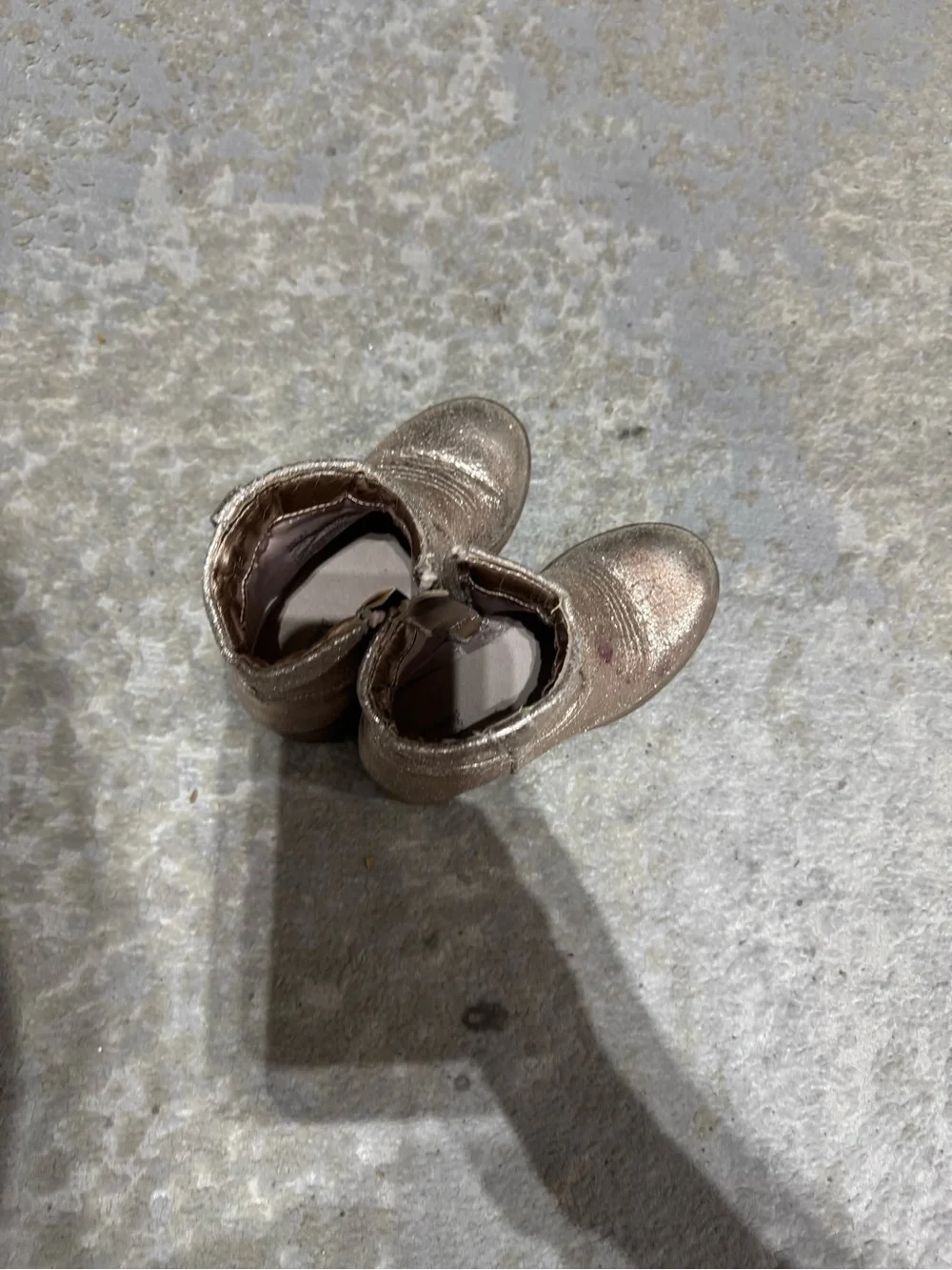Girls Metallic Rose Gold Booties - Kids Shoes